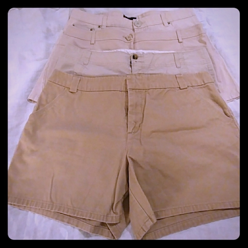 SOLD.  4 pair Khaki shorts, different brands.